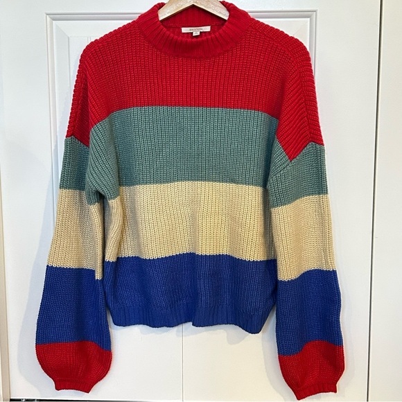 BRIXTON Madero Balloon Sleeve Block Stripe Sweater - Picture 4 of 7